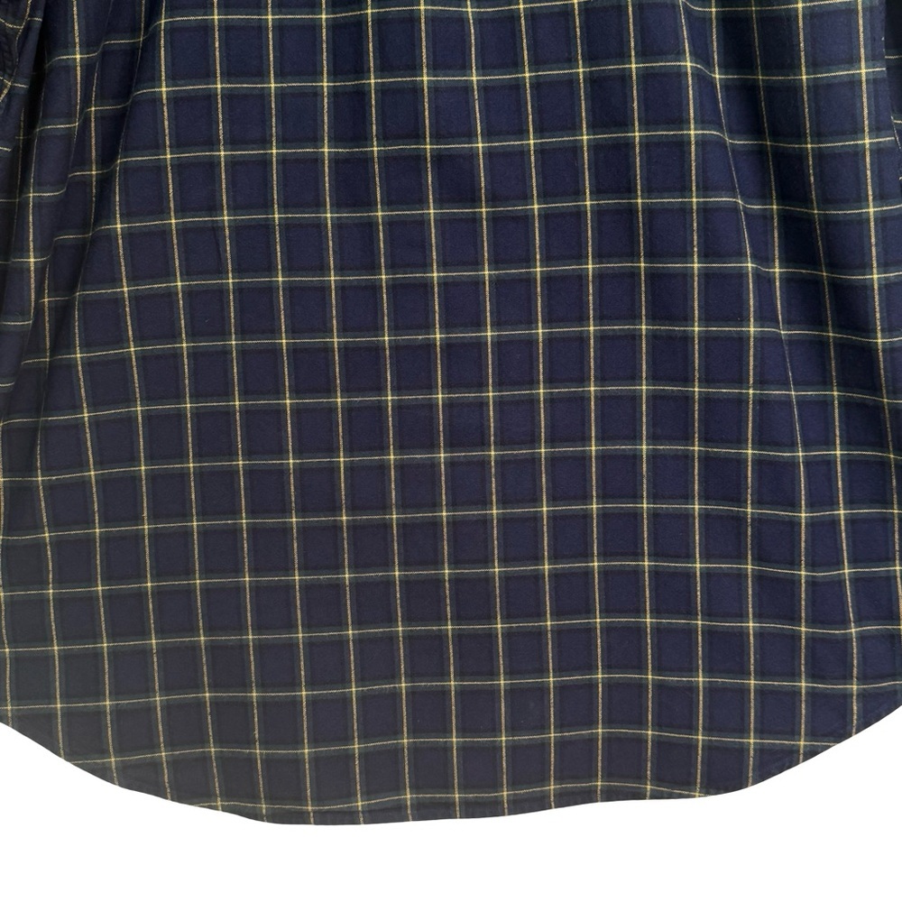 RALPH LAUREN Men’s Classic Fit Heavy Cotton Navy Plaid Button Down Shirt Size XL - Picture 7 of 16